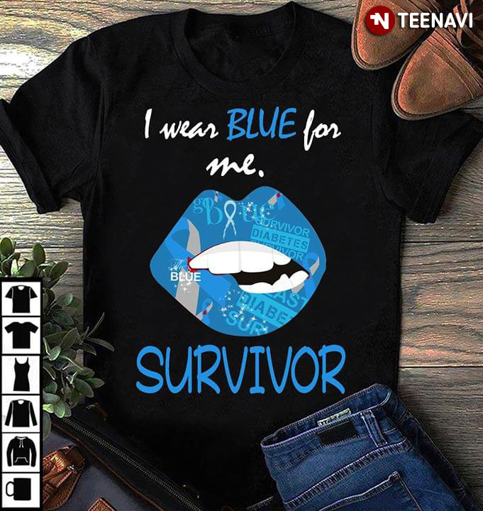 I Wear Blue For Me Survivor Lips