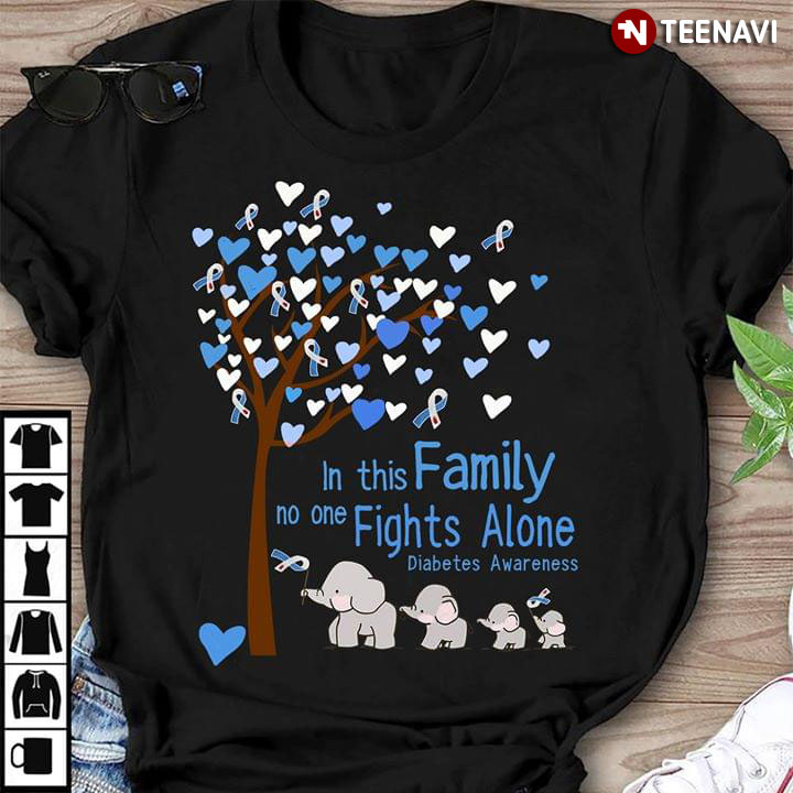 In This Family No One Fights Alone Diabetes Awareness Elephant And Love Tree