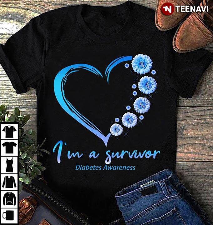 I'm A Survivor Diabetes Awareness Flower Heart