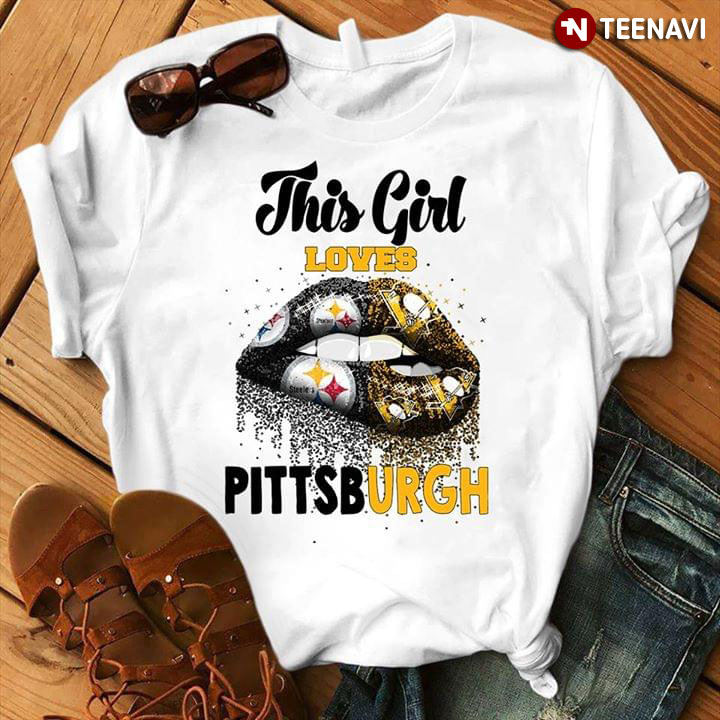 This Girl Loves Pittsburgh Steelers And Pittsburgh Penguins Lips Bite