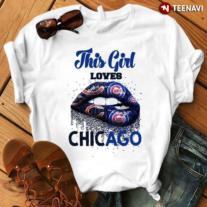 This Girl Loves Chicago Bears And Chicago Cubs Lips Bite