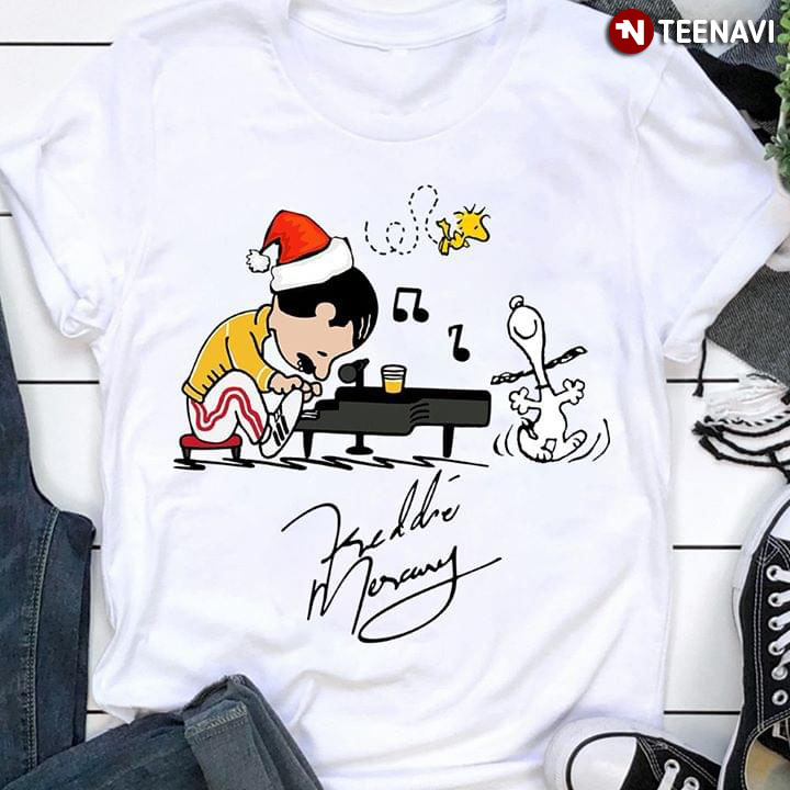 Charlie As Freddie Mercury Playing Piano And Snoopy Woodstock