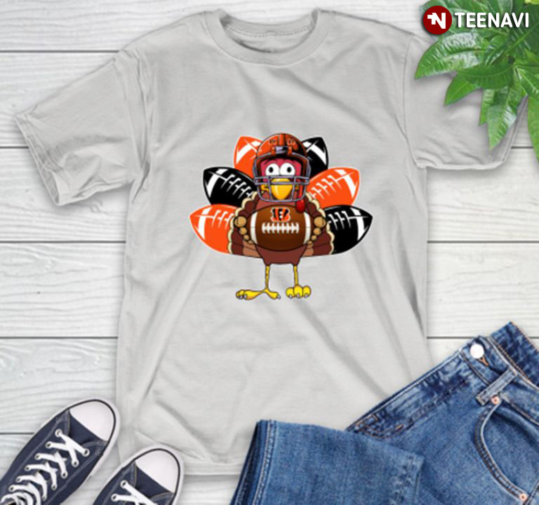 Thanksgiving Turkey Cincinnati Bengals T-Shirt - TeeNavi