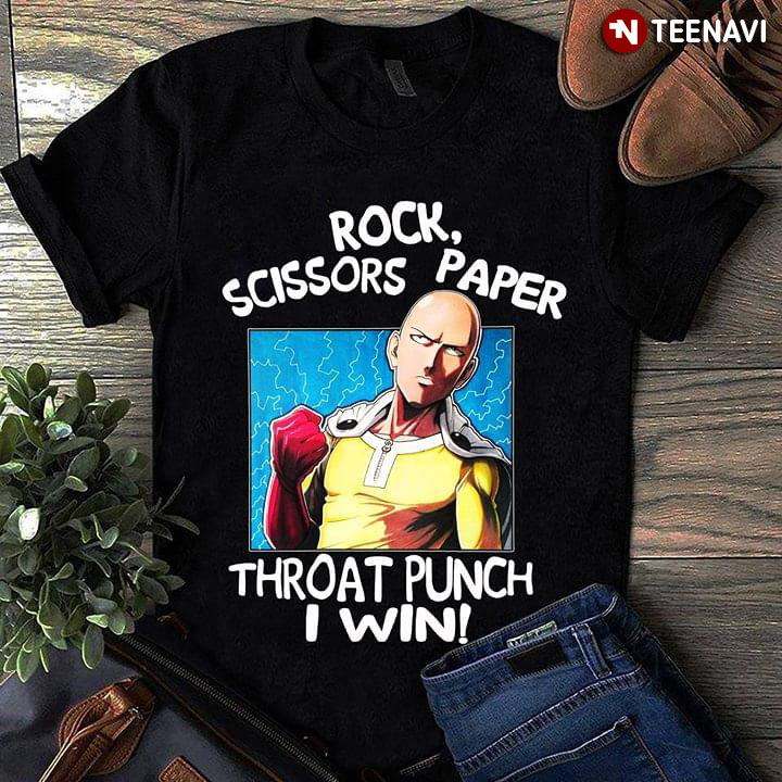 One-Punch Man Rock Paper Scissors Throat Punch I Win