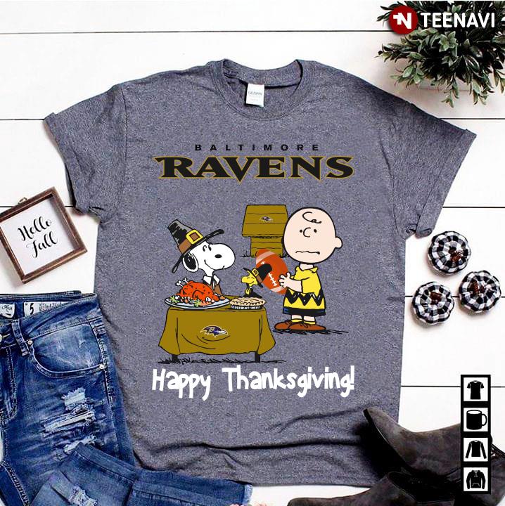 Peanuts Baltimore Ravens Football Happy Thanksgiving