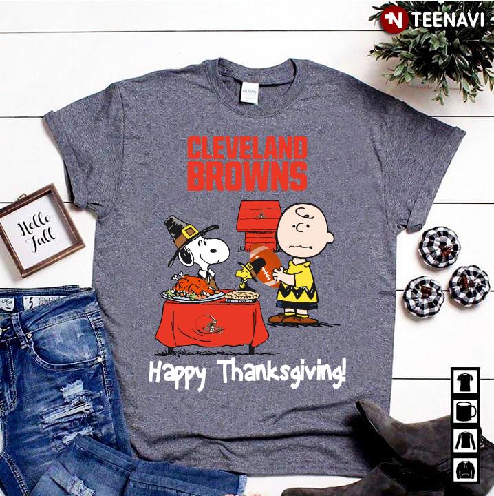 Peanuts Cleveland Browns Football Happy Thanksgiving
