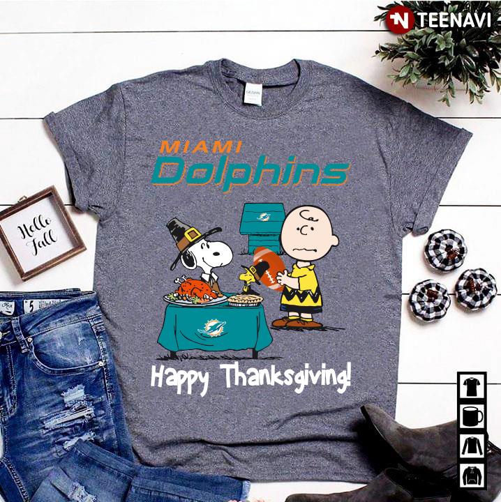 Peanuts Miami Dolphins Football Happy Thanksgiving