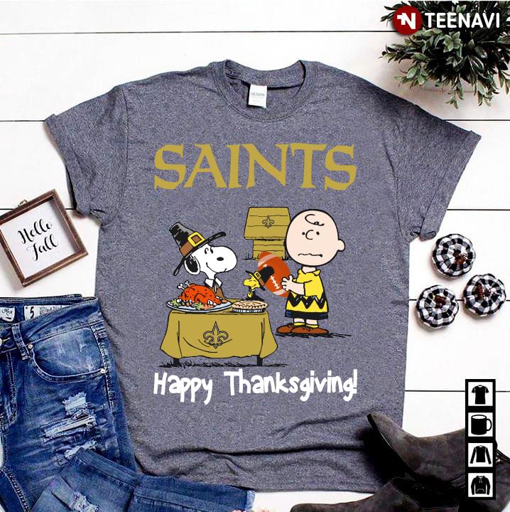 Peanuts New Orleans Saints Football Happy Thanksgiving