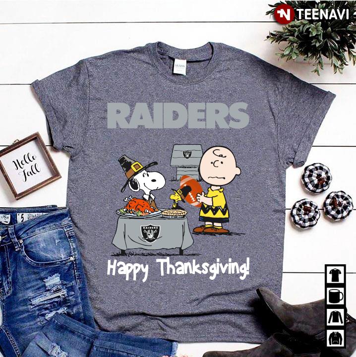 Peanuts Oakland Raiders Football Happy Thanksgiving