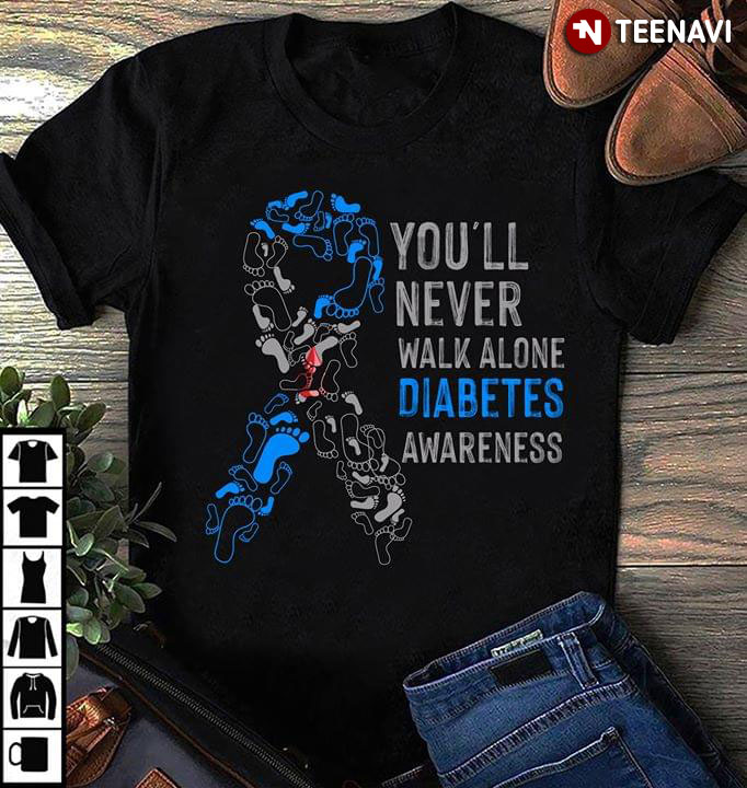 You'll Never Walk Alone Diabetes Awareness Footprints