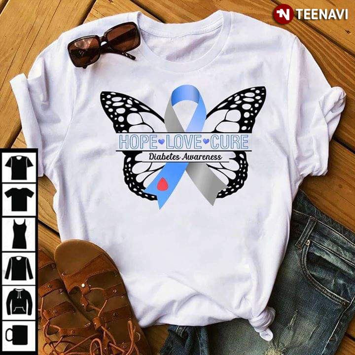 Diabetes Awareness Butterfly Hope Love Cure