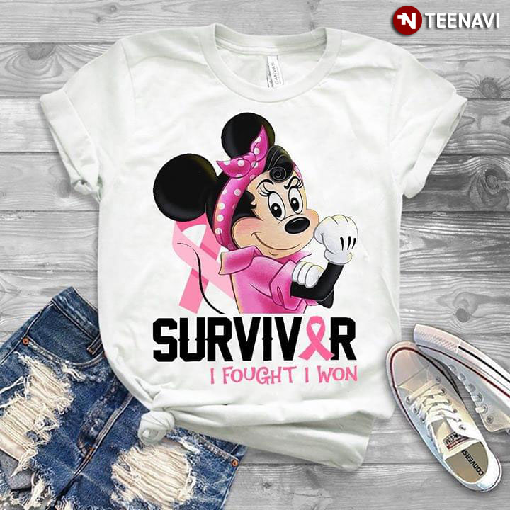 Minnie Mouse Survivor I Fought I Won Breast Cancer Awareness