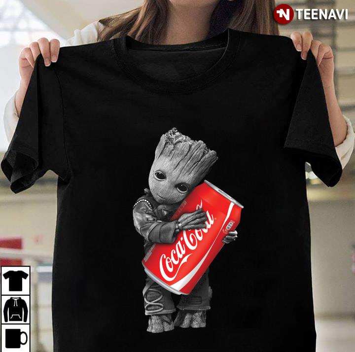 Baby Groot Embracing Coca-Cola