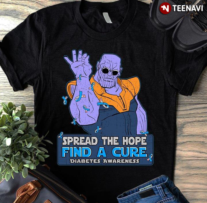 Thanos Salt Bae Ribbon Heart Spread The Hope Find A Cure Diabetes Awareness