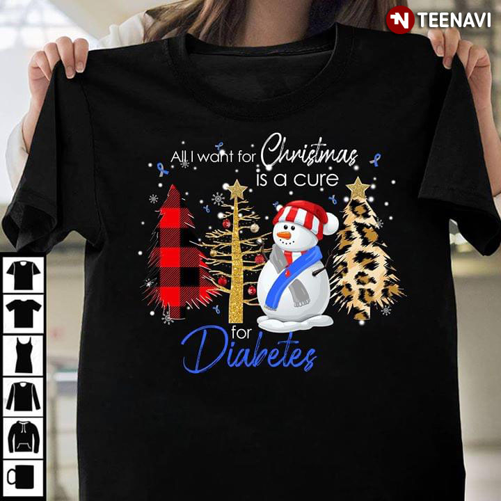 All I Want For Christmas Is A Cure For Diabetes Snowman Fabric