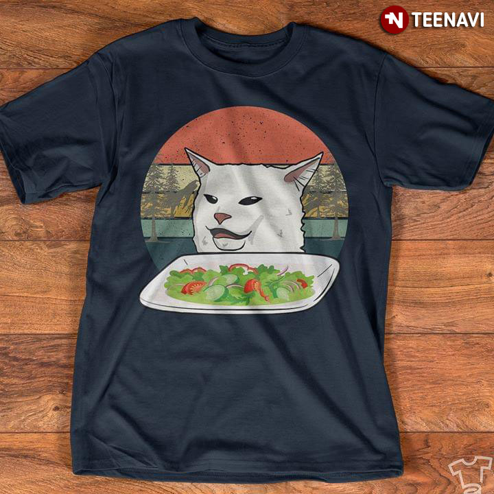 White Cat With Salad Smudge