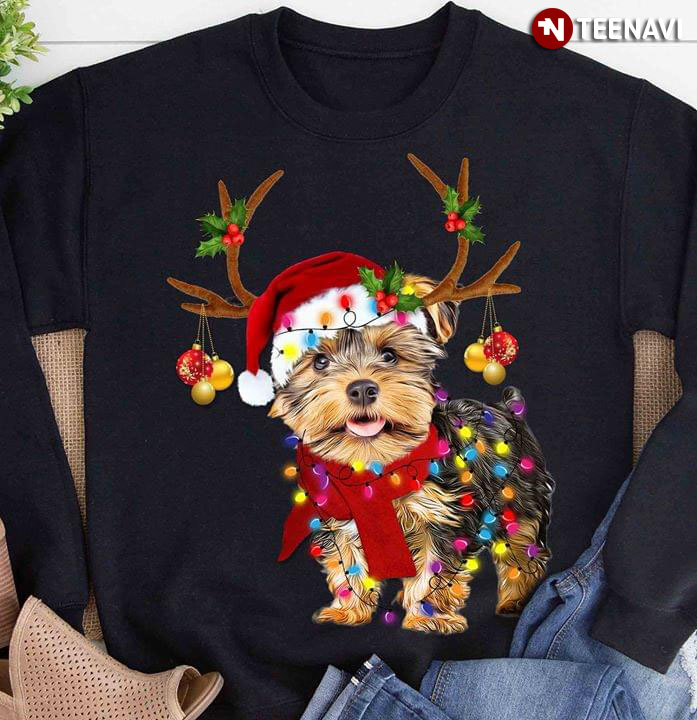 Yorkshire Terrier Gorgeous Reindeer Christmas Ornament