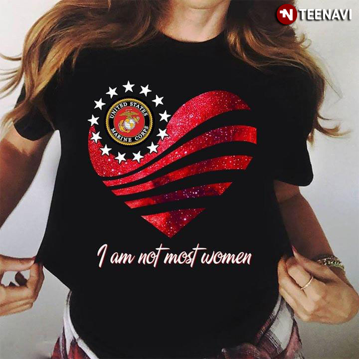 United States Marine Corps Heart Flag I Am Not Most Women