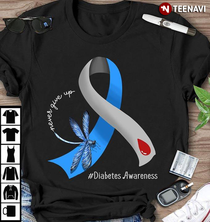 Dragonfly Never Give Up Diabetes Awareness