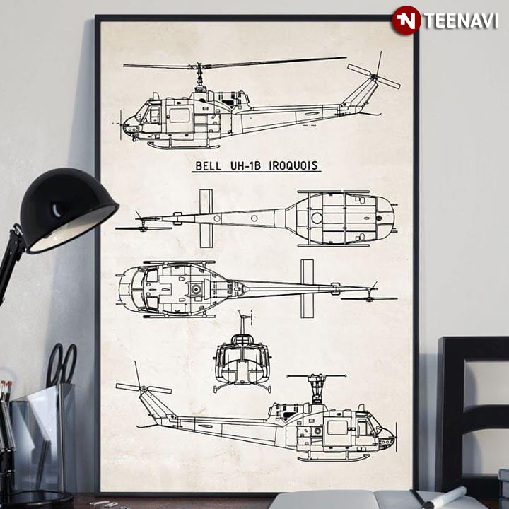 The Huey The Bell UH-1 Iroquois Military Helicopter Design Patent