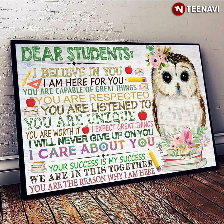 Cute Owl With Big Eyes Teacher Dear Students I Believe In You I Am Here For You