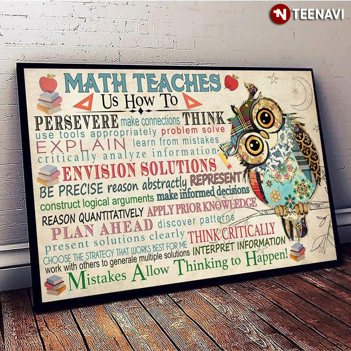New Version Owl Math Teaches Us How To Persevere Make Connections Think Use Tools Appropriately