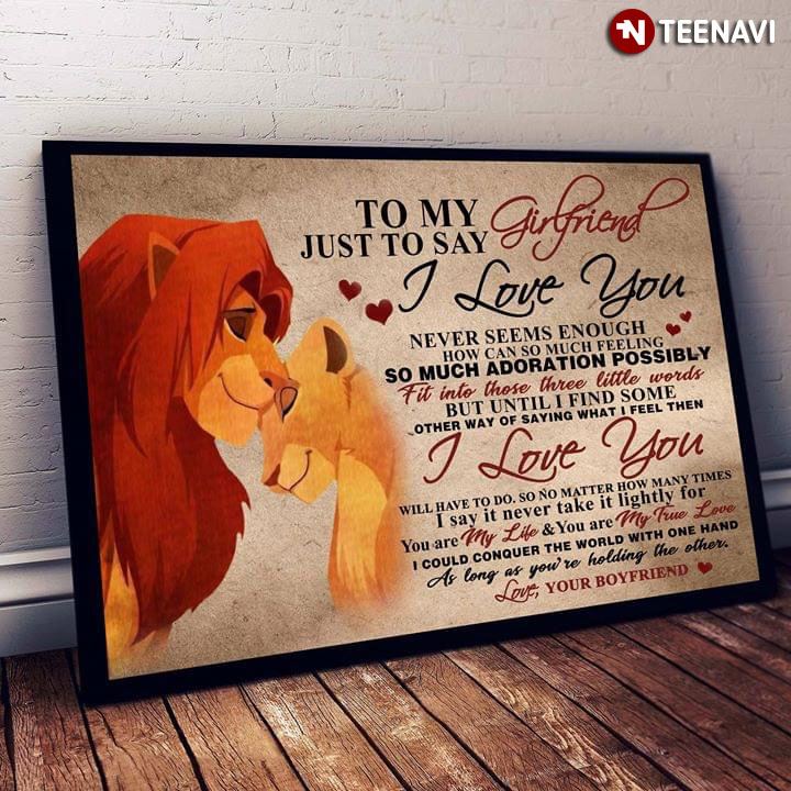 Disney The Lion King Simba & Nala Snuggling To My Girlfriend Just To Say I Love You Never Seems Enough