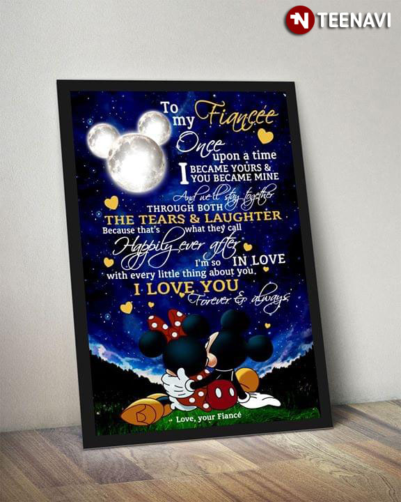 Disney Mickey Mouse And Minnie Mouse Watching The Disney Moon To My Fiancée Once Upon A Time I Became Yours & You Became Mine
