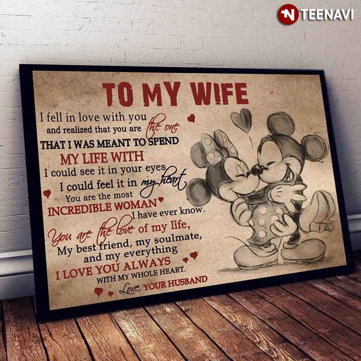 Mickey & Minnie To My Wife You Are Braver Framed Poster or Framed Canvas