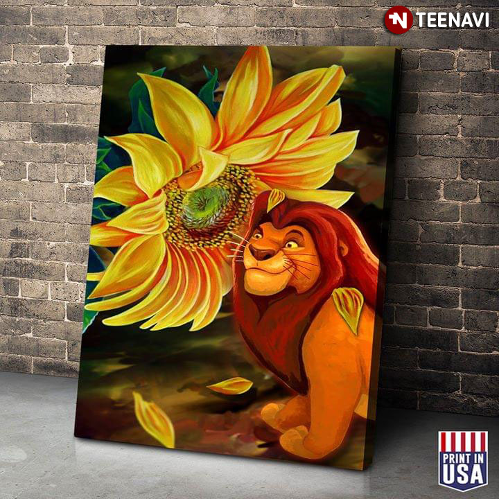 Disney The Lion King Simba Smelling A Sunflower