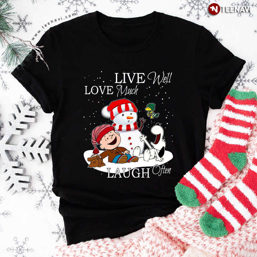 Snoopy Charlie Brown Live Well Love Much Laugh Often T-Shirt