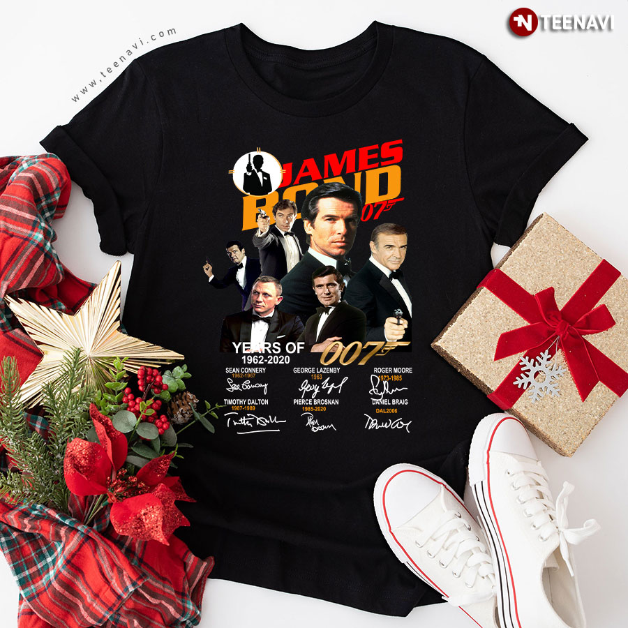 James Bond Years Of 1962-2020 007 Thank You For The Memories T-Shirt