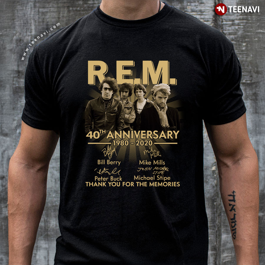 R.E.M. 40th Anniversary 1980-2020 Thank You For The Memories T-Shirt