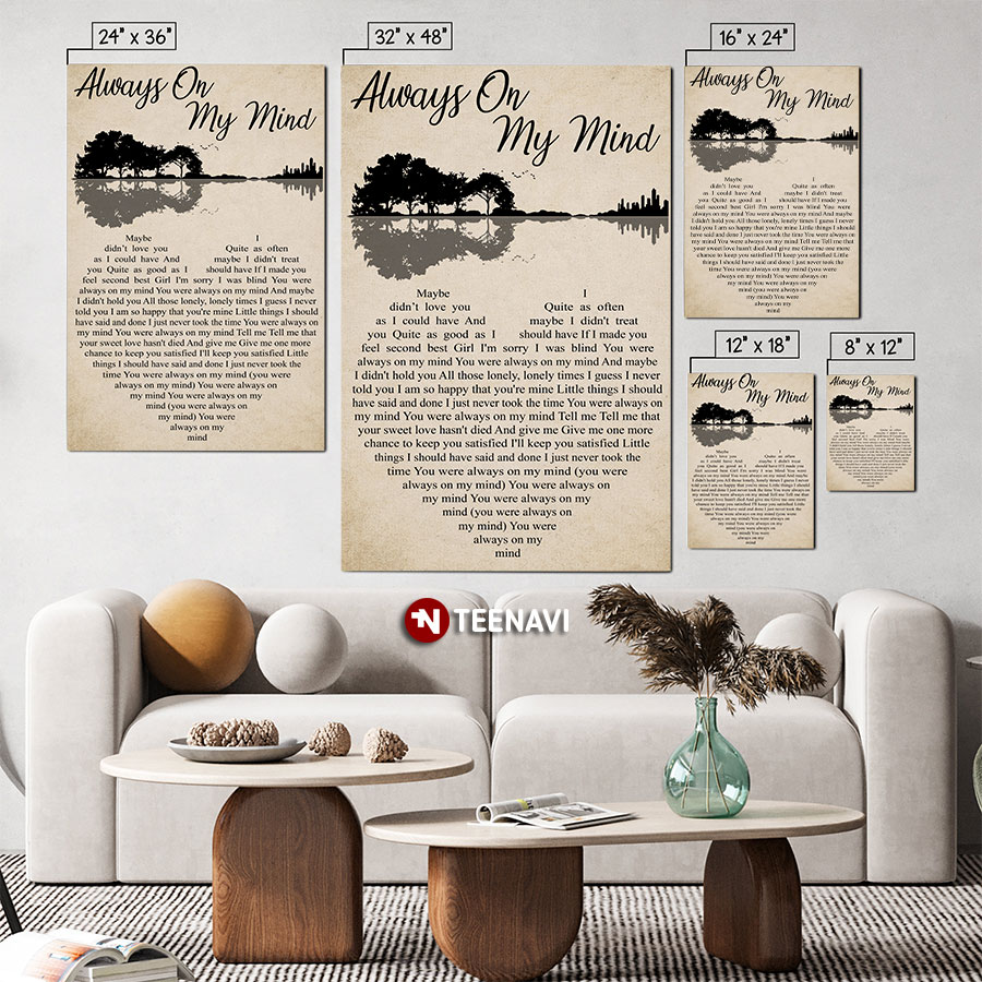 Guitar Heart Typography Willie Nelson Always On My Mind Lyrics