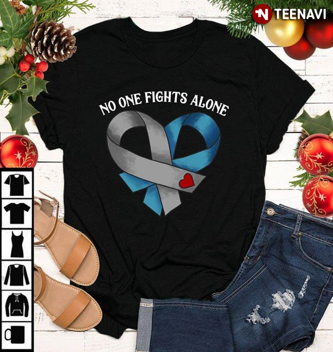No One Fights Alone Diabetes Awareness Heart New Version