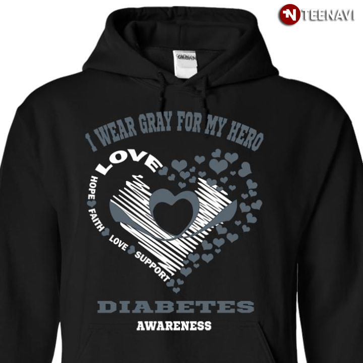 I Wear Gray For My Head Love Hope Faith Love Support Diabetes Awareness