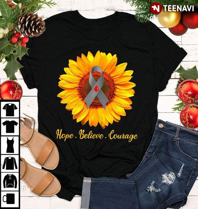 Hope Believe Courage Sunflower Diabetes Awareness