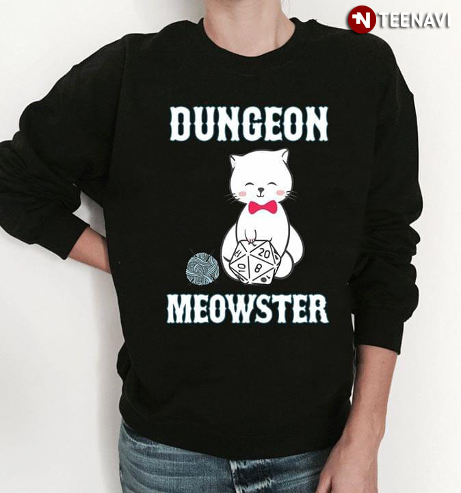 Dungeon Meowster Funny Nerdy Gamer Cat D20 RPG