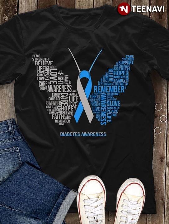 Butterfly Diabetes Awareness Remember Care Love Believe