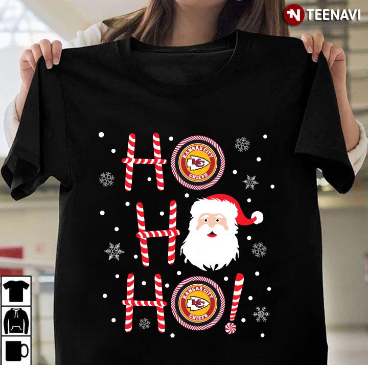 Santa Claus Ho Ho Ho Kansas City Chiefs Christmas T-Shirt - TeeNavi