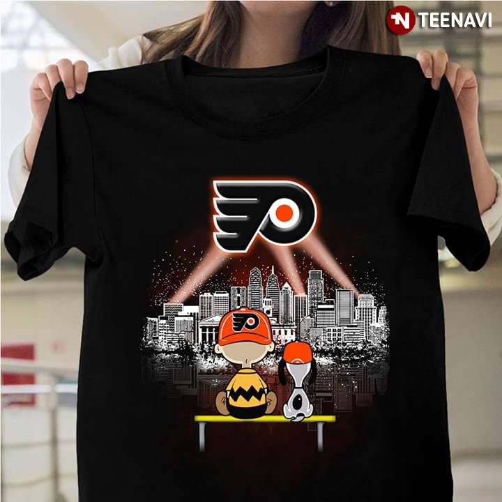 Charlie Brown And Snoopy Watching City Philadelphia Flyers 