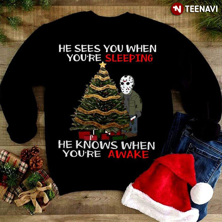 Jason Voorhees He Sees You When You’re Sleeping He Knows When You’re Awake Christmas