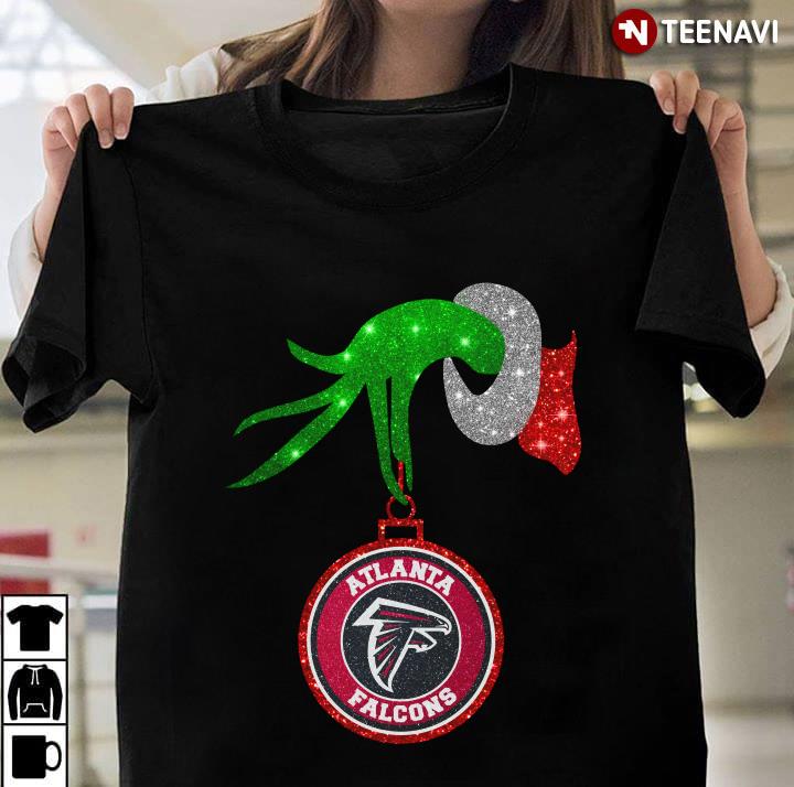 Grinch Hand Holding Atlanta Falcons Christmas