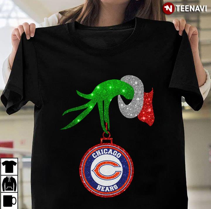 Grinch Hand Holding Chicago Bears Christmas