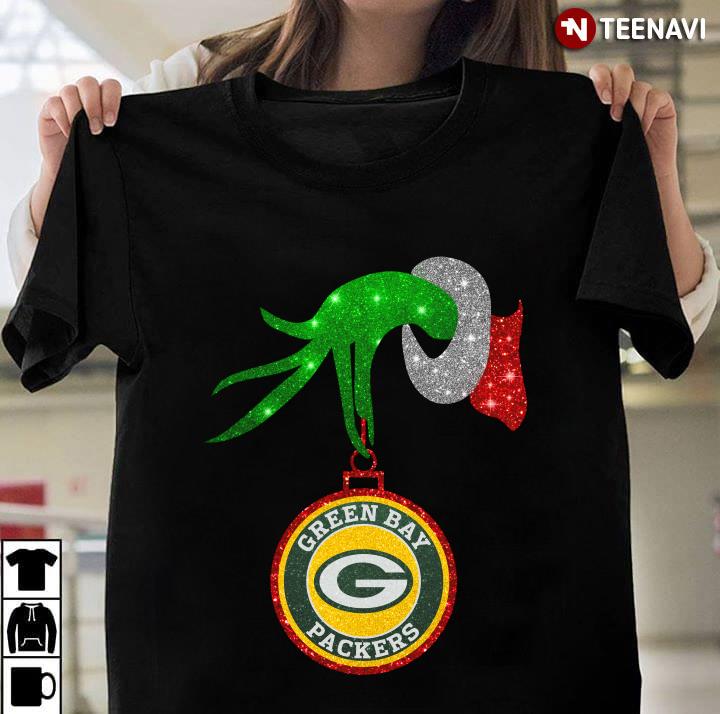Grinch Hand Holding Green Bay Packers Christmas