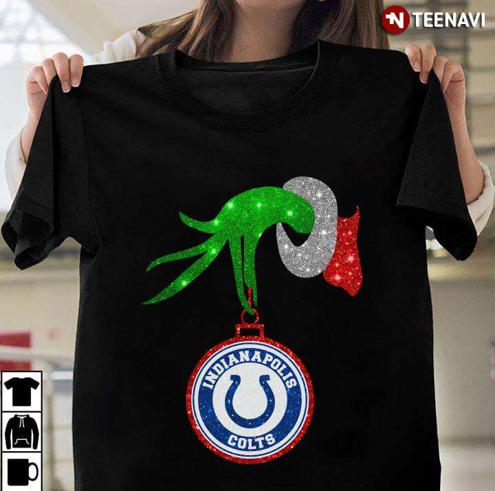 Grinch Hand Holding Indianapolis Colts Christmas