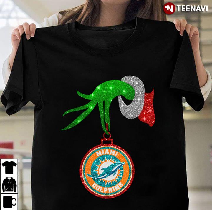 Grinch Hand Holding Miami Dolphins Christmas