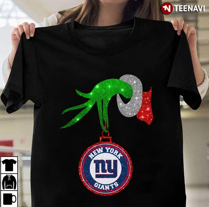 Grinch Hand Holding New York Giants Christmas
