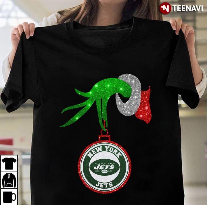 Grinch Hand Holding New York Jets Christmas