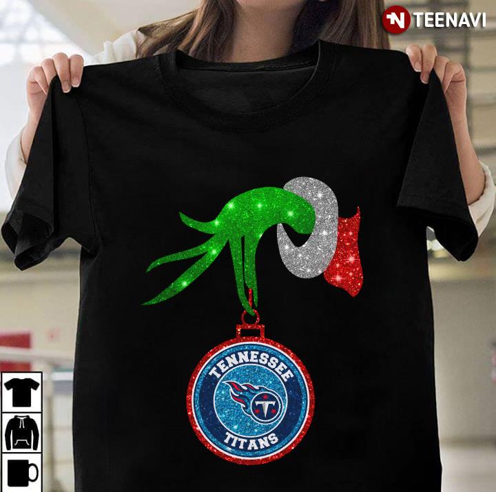 Grinch Hand Holding Tennessee Titans Christmas